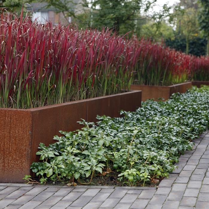 Cortenstaal keerwand 150 x 10 x 20 cm – recht, smalle bovenrand