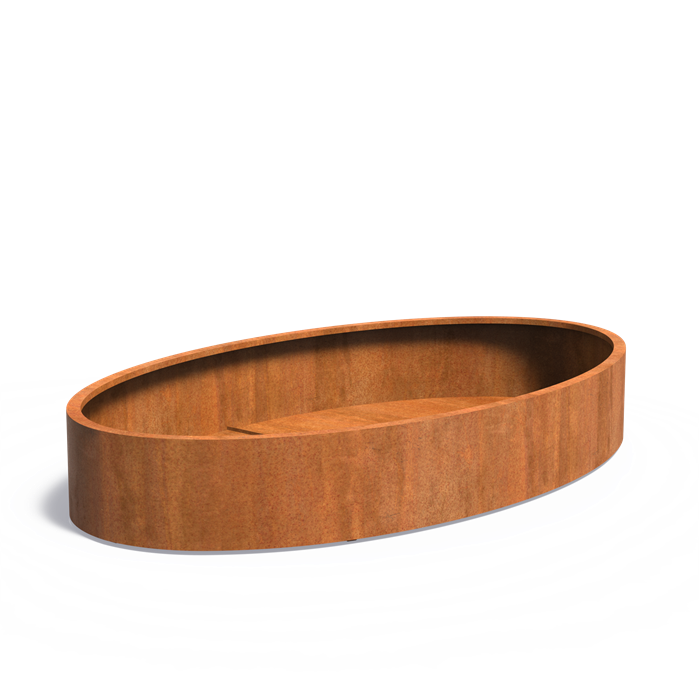 ELLIPSE ovale cortenstaal plantenbak 280x160x40