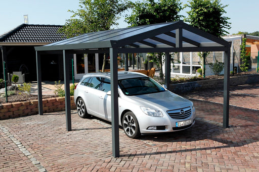 Gardendreams aluminium carport met zadeldak - ral 7016 antraciet structuur 