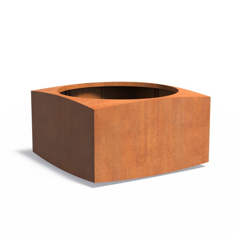 NOOA vierkante cortenstaal plantenbak 140x140x80