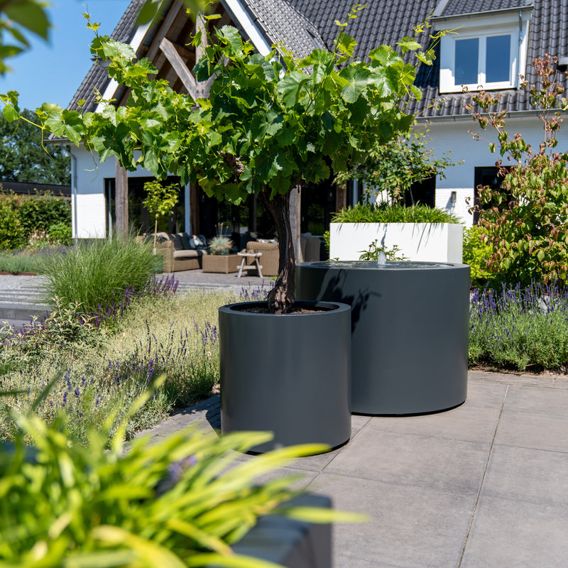 Wassertisch mit LED-Beleuchtung & Pumpe | ø 145 x 75 cm | Aluminium