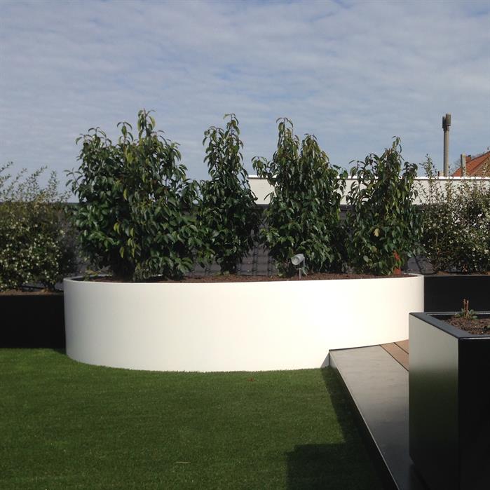 ELLIPSE ovale aluminium plantenbak 120x80x60 cm met bodem