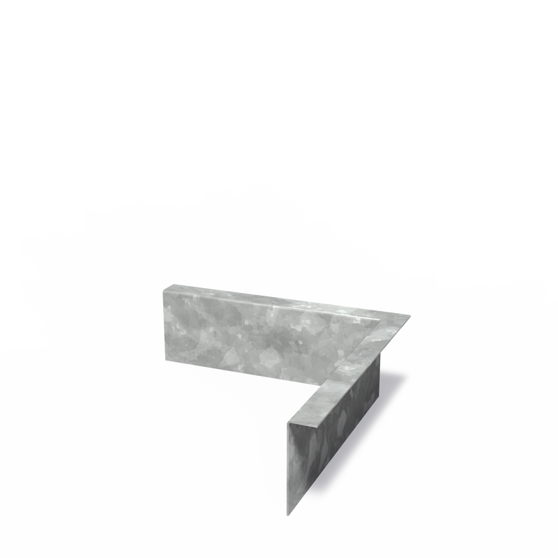 Kantopsluiting verzinkt - gezette rand binnenhoek 300x2x100 mm