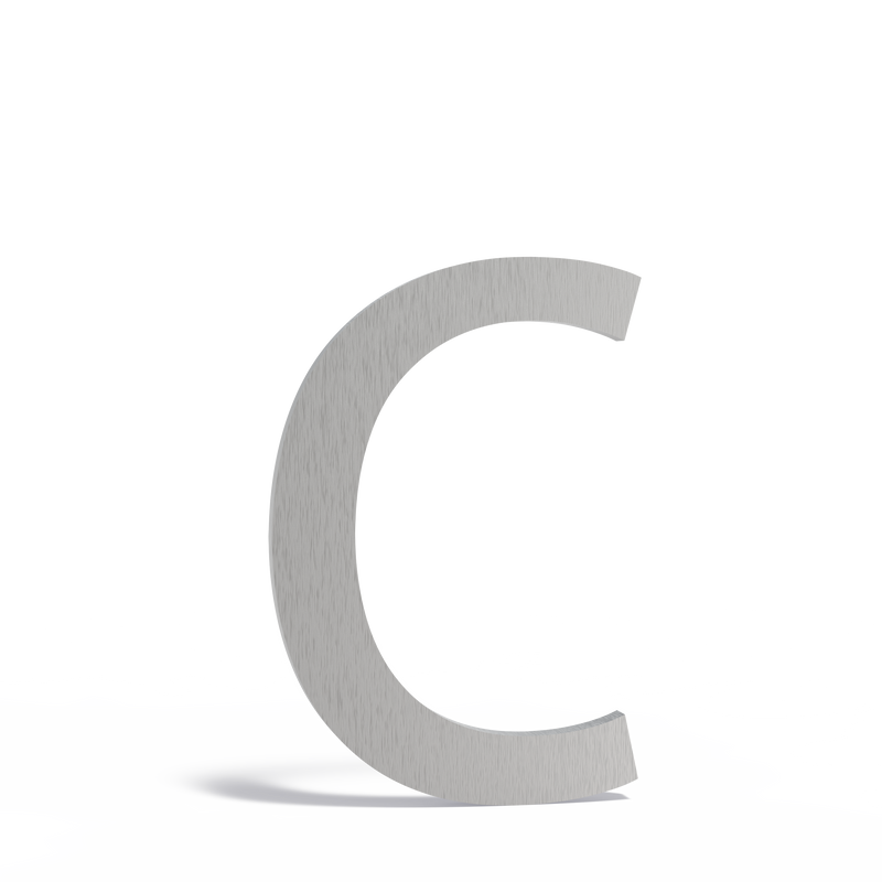 Huisletter C | 55 x 5 x 90 mm | RVS