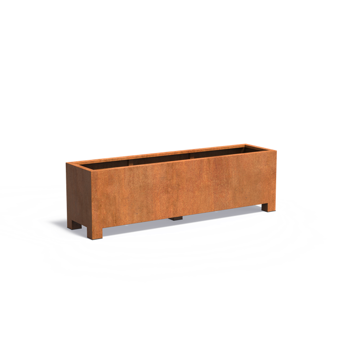 CARREZ rechthoekige cortenstaal plantenbak 200x40x80 met poten