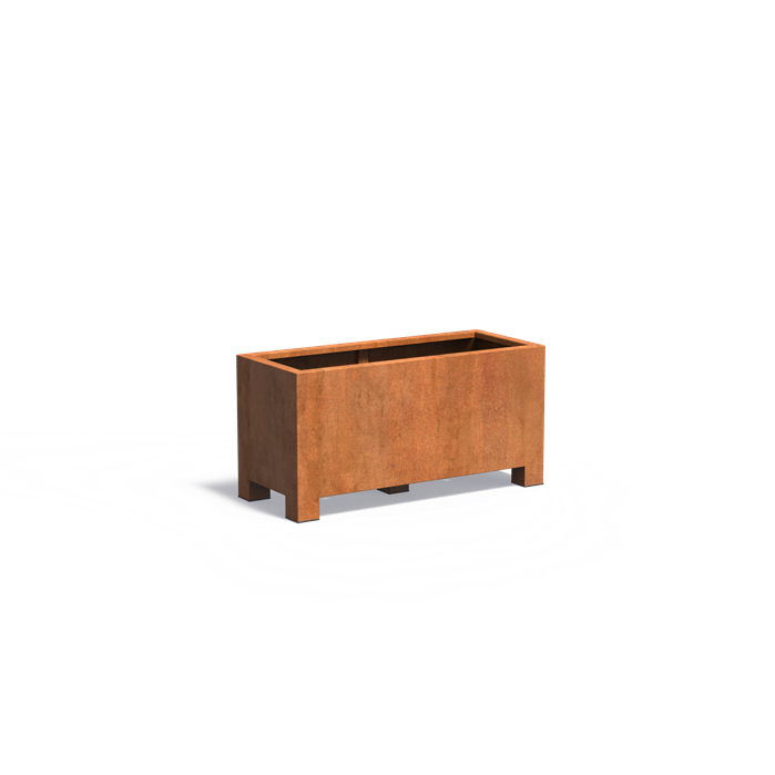 CARREZ rechthoekige cortenstaal plantenbak 120x50x60 met poten