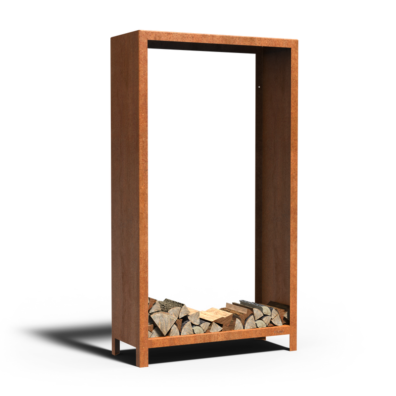 LOGG houtopslag 100 × 40 × 180 cm - cortenstaal