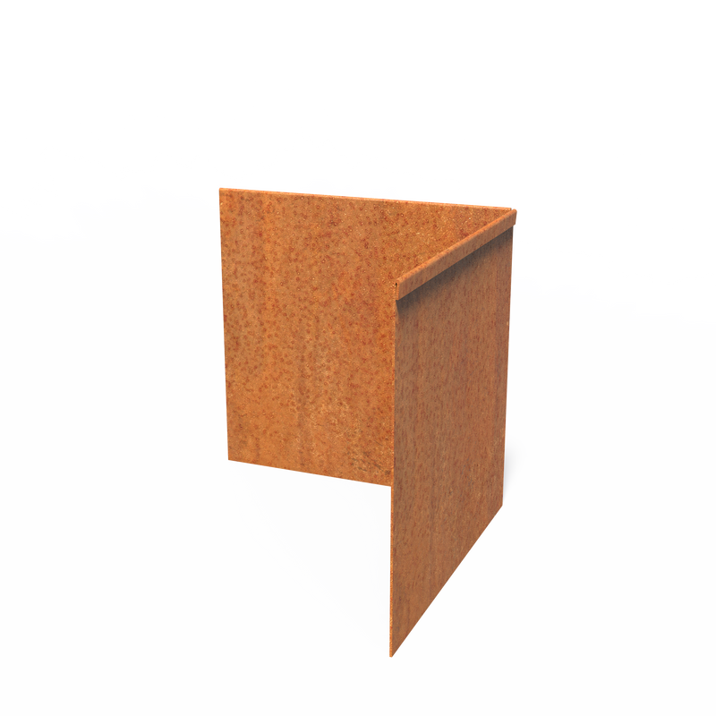 Rasenkante aus Cortenstahl Innenecke gepresster Oberrand | 300 × 2 × 290 mm