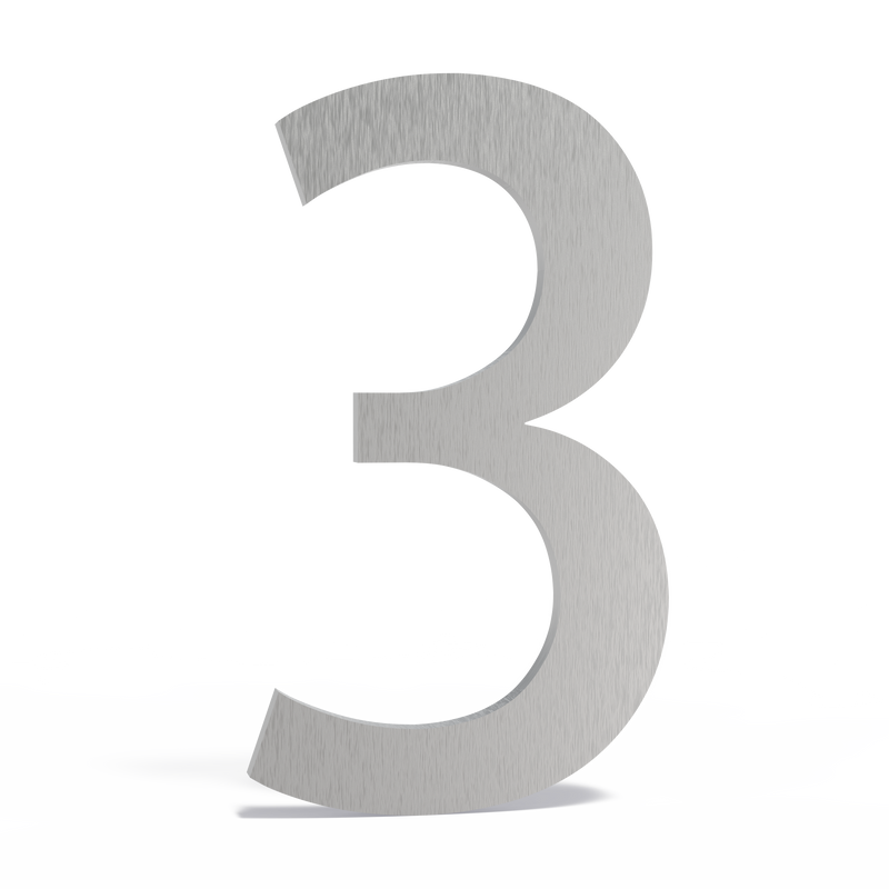 Huisnummer 3 | 79 x 5 x 120 mm | RVS