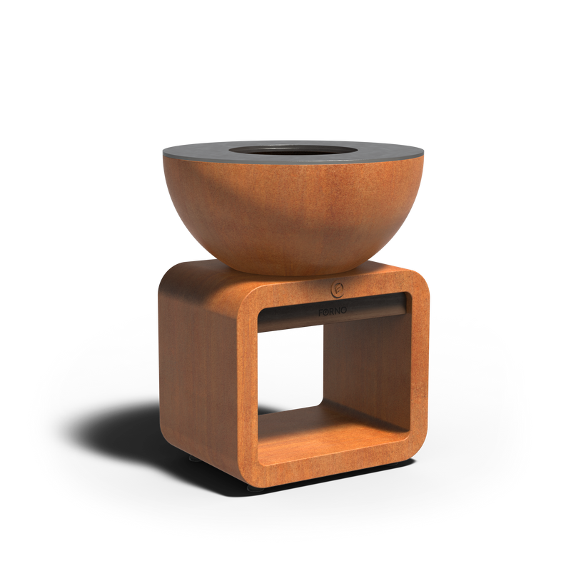 SEARE Bole Outdoor-Küche – Feuerschale aus Cortenstahl mit Plancha | ⌀ 805 x 1000 mm