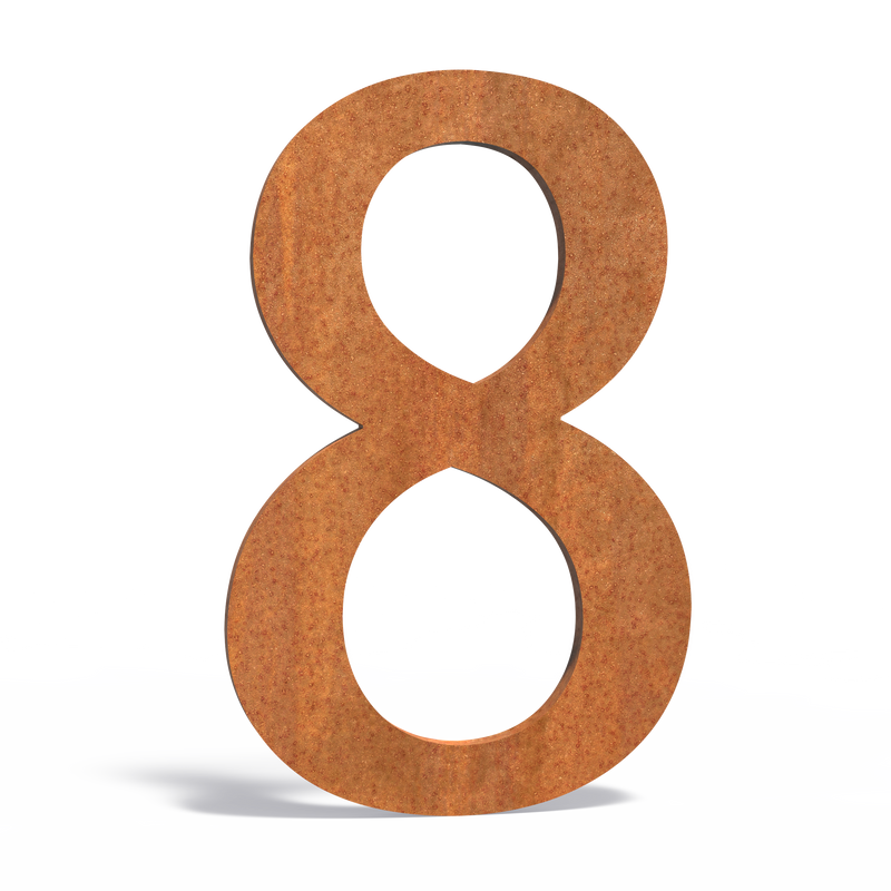 Hausnummer 8 | 79 x 5 x 120 mm | Cortenstahl