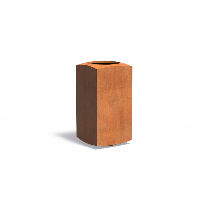 NOOA vierkante cortenstaal plantenbak 50x50x100