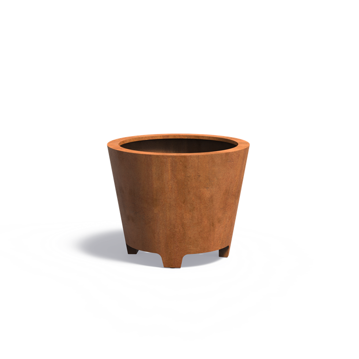 Cortenstahl Pflanzkübel CONIC mit Füßen | ø 100 x 80 cm