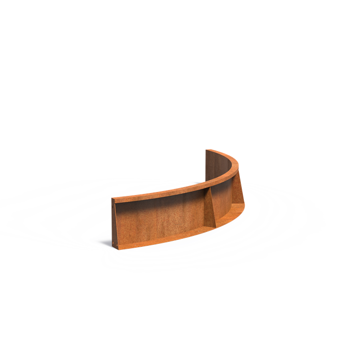 Stützwand aus Cortenstahl – Innenbogen  | 150 x 150 x 30 cm