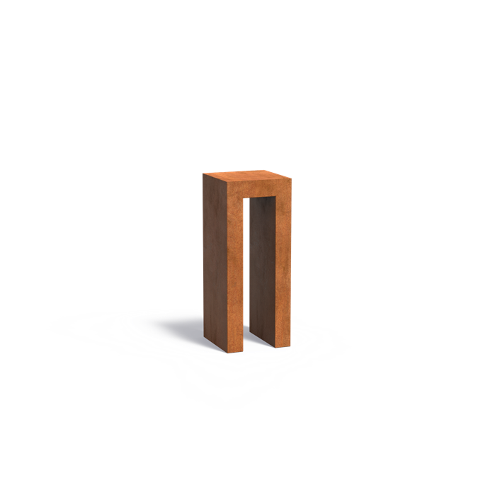 Cortenstahl U-Sockel | 40 x 40 x 100 cm