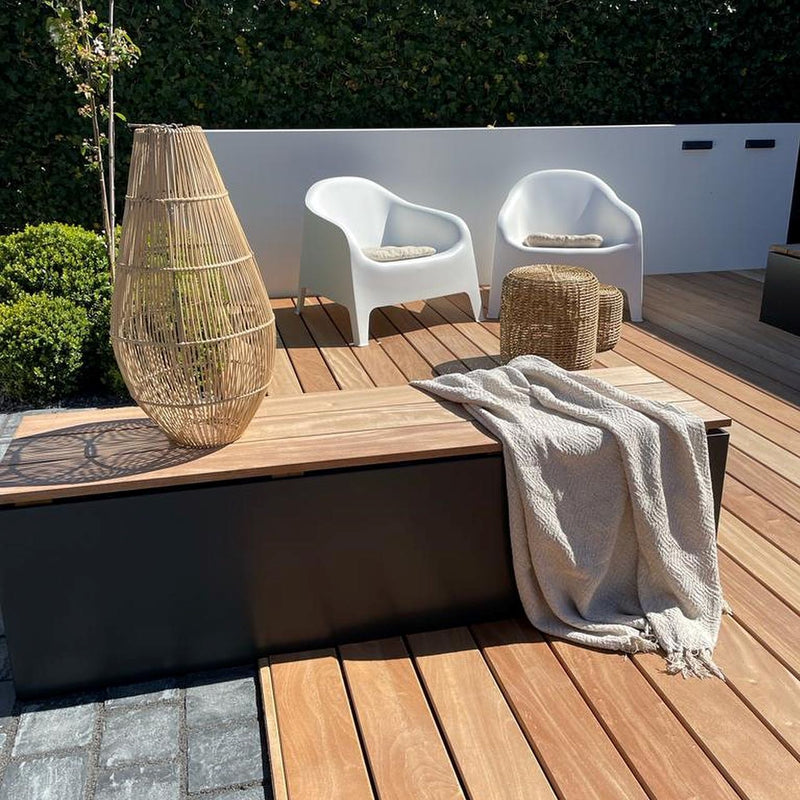 Cortenstaal sokkel met zitting | 150 x 40 x 43 cm