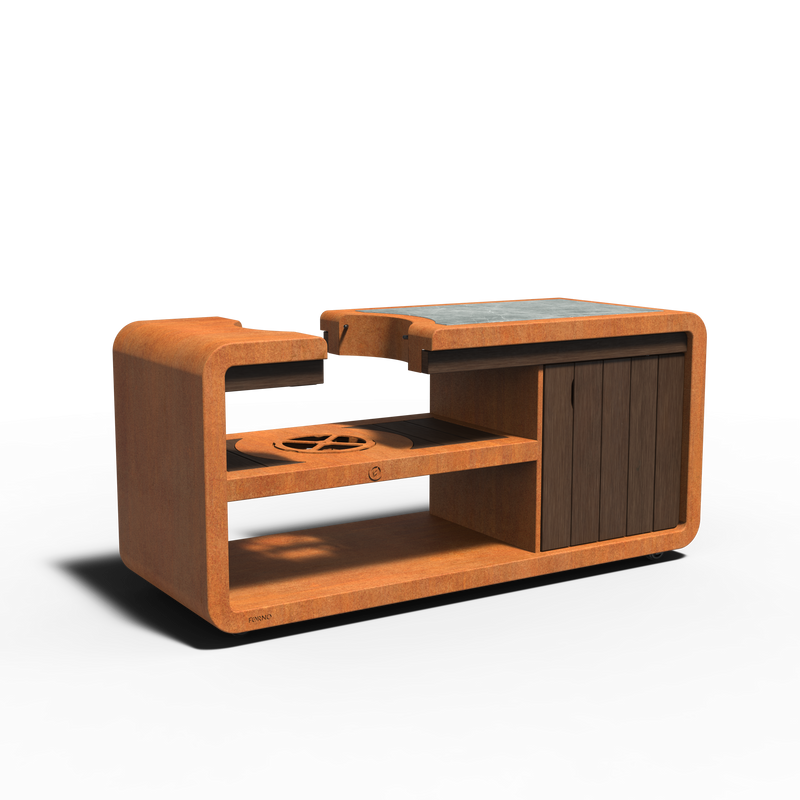 STATION Kamado 200 x 75 x 93 cm - cortenstaal