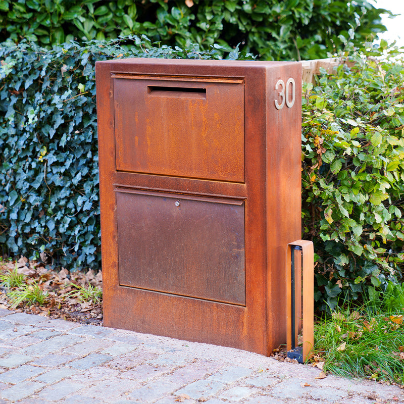 Cortenstaal pakketbrievenbus PACA 87 x 30 x 125 cm