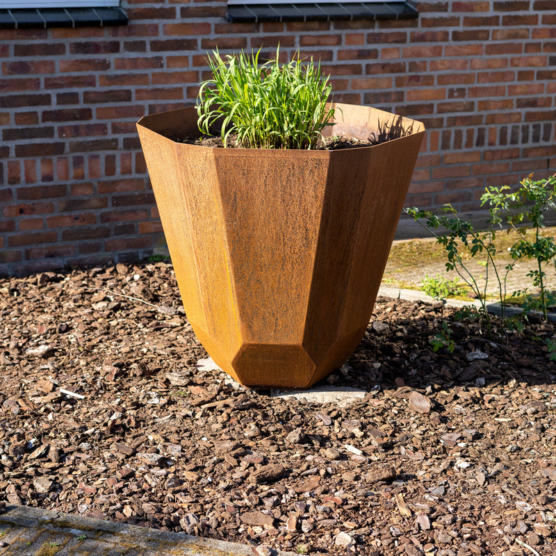 FACET ronde cortenstaal plantenbak 120x50
