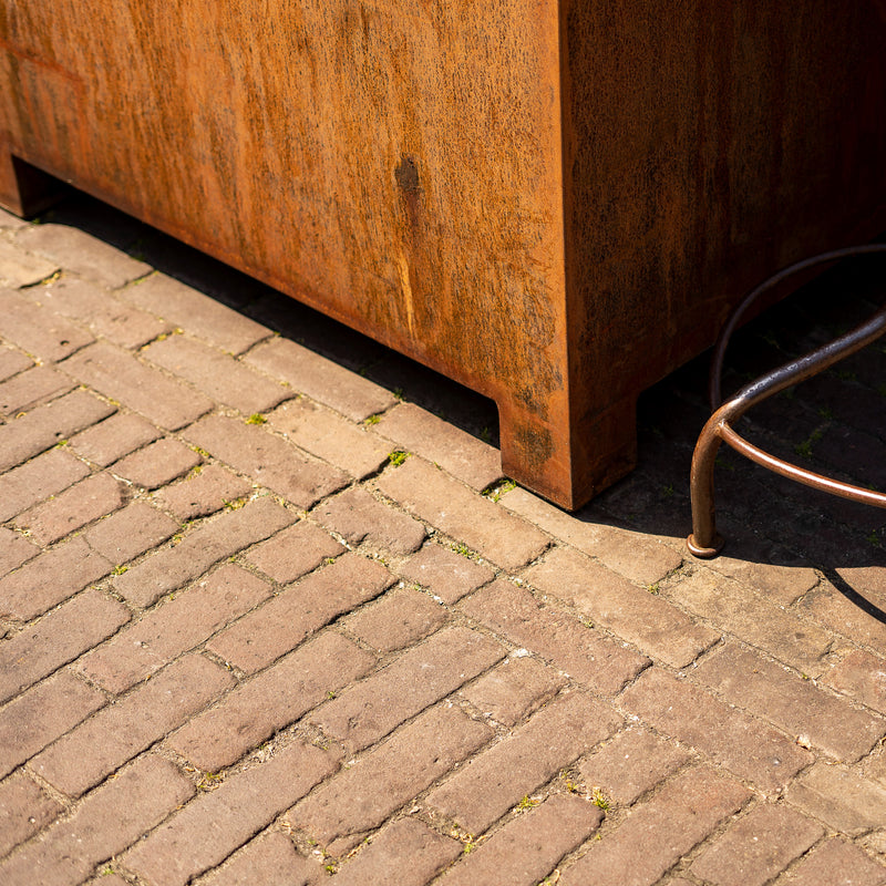CARREZ rechthoekige cortenstaal plantenbak 120x50x60 met poten