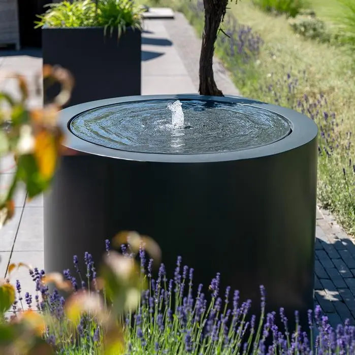 Wassertisch mit LED-Beleuchtung & Pumpe | ø 80 x 40 cm | Aluminium