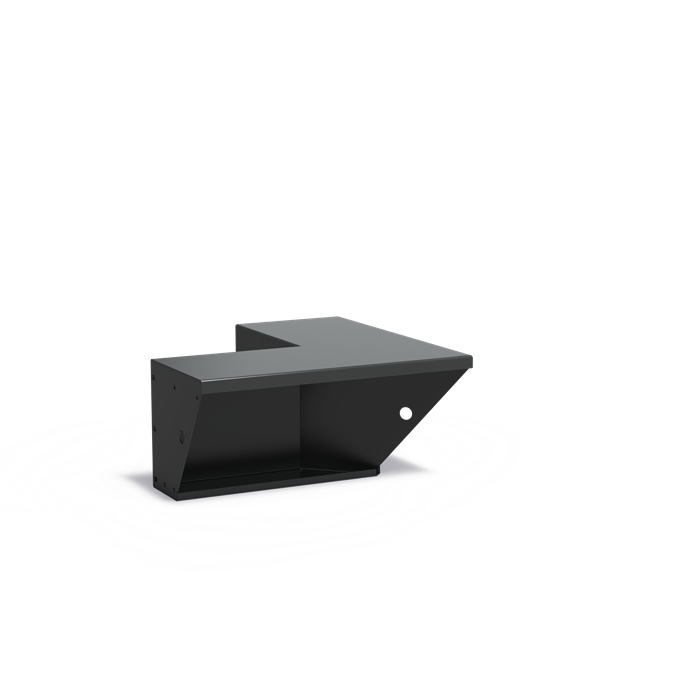 Stützwand mit Sitzrand - Innenecke | 50 × 50 x 40 cm | Aluminium