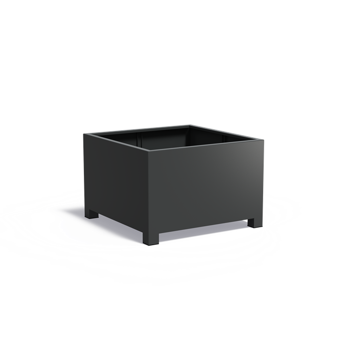 Aluminium Pflanzkübel CARREZ mit Füßen | 120 x 120 x 80 cm