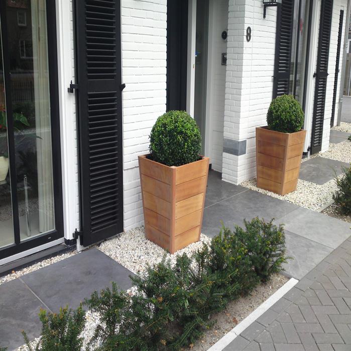 Taps hardhouten plantenbak HO5