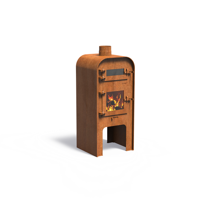 Pizzaoven & buitenhaard GAP 55 x 49 x 120 cm - cortenstaal