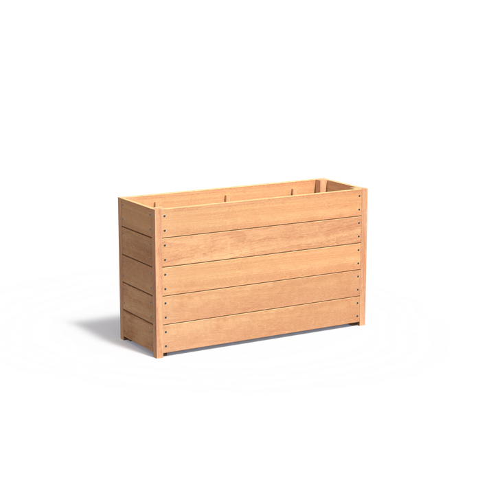 CARREZ rechthoekige hardhout plantenbak 120x40x71.3 cm