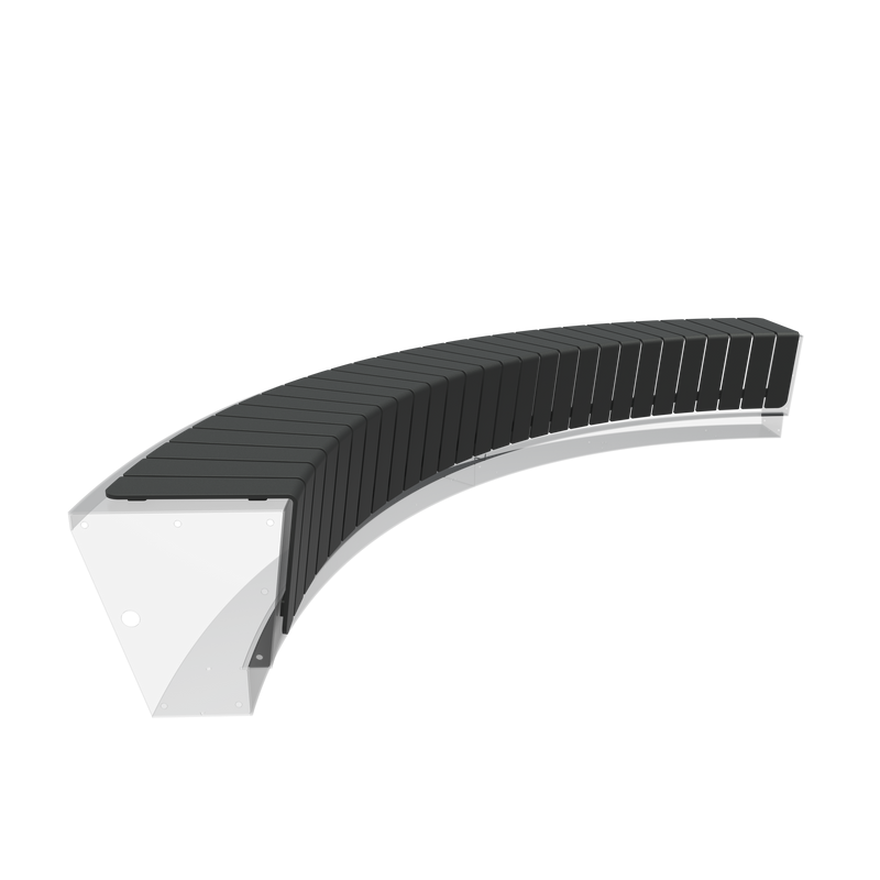 Aluminium zitting REVERT binnenbocht 329,8 x 97,4 x 35,3 cm