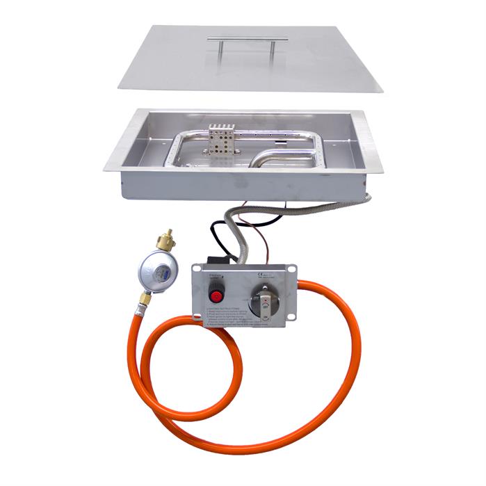 Inbouwbrander (RVS) voor BRANN | 405 x 405 x 80 mm