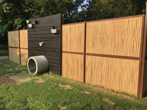 Bamboowall met corten 2