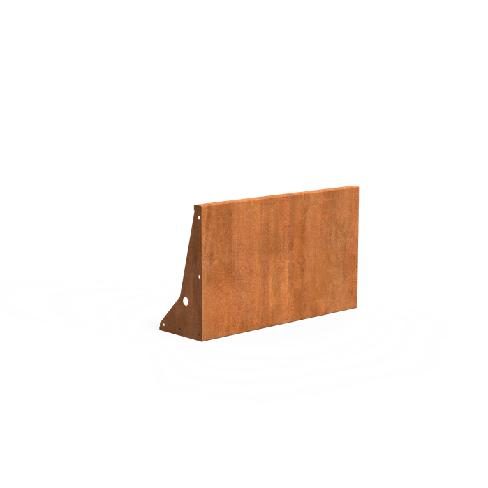 Stützwand aus Cortenstahl – Gerade | 100 x 30 x 60 cm