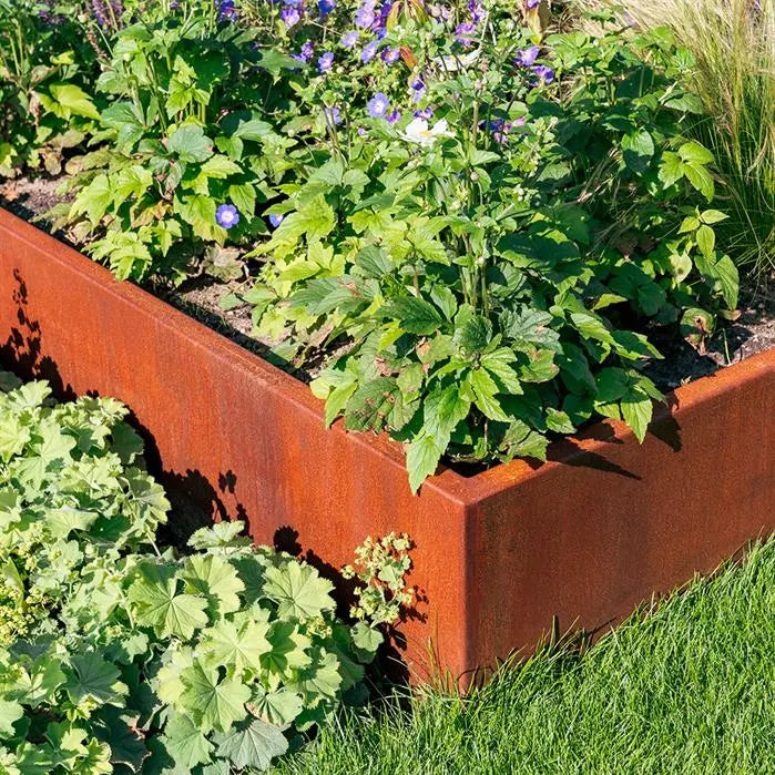 Cortenstahl Pflanzkübel CARREZ ohne Boden | 100 x 100 x 20 cm