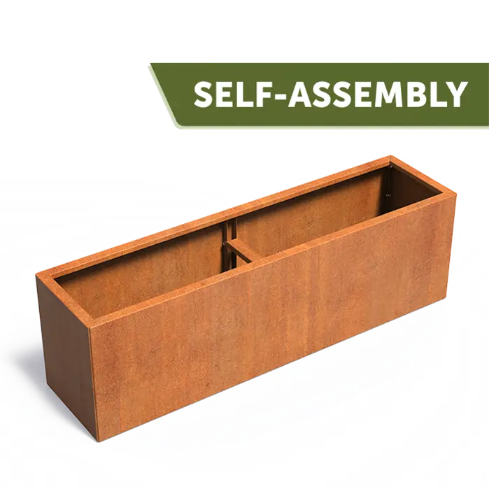 Cortenstahl Pflanzkübel Carrez CONNECT ohne Boden | 200 x 50 x 60 cm