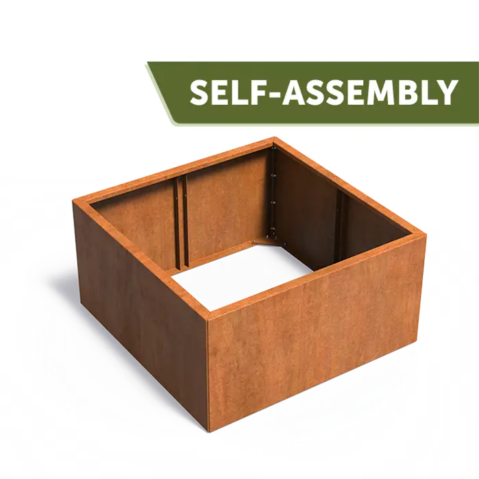 Cortenstaal plantenbak CARREZ Connect | 120 x 120 x 60