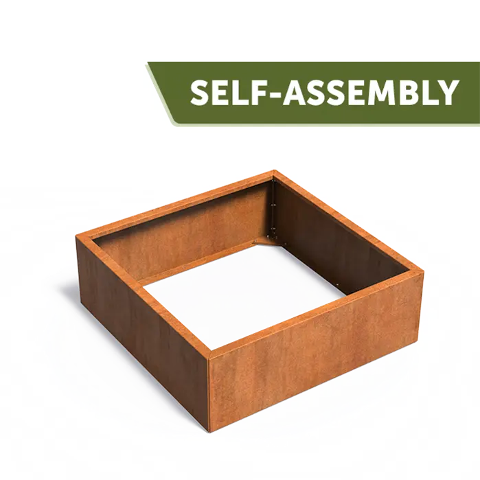 Cortenstaal plantenbak CARREZ Connect | 120 x 120 x 40