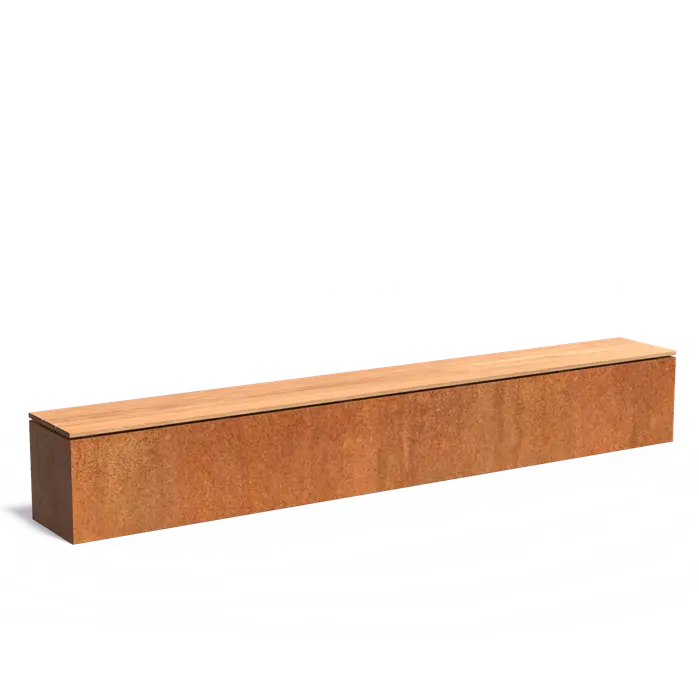 Cortenstaal sokkel met zitting CKW29