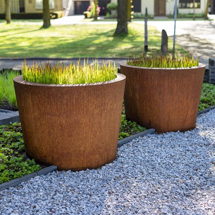 CONIC conische cortenstaal plantenbak 100x80