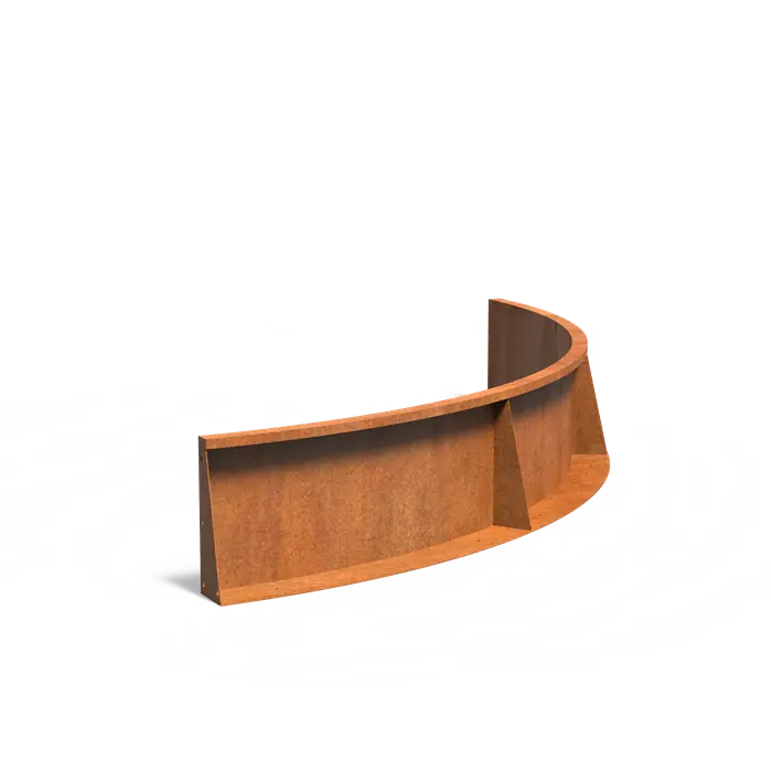Cortenstaal keerwand - binnenbocht | 200 x 200 x 40 cm