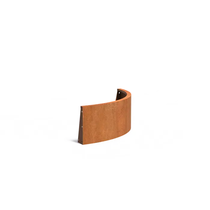Cortenstaal keerwand - buitenbocht | 100 x 100 x 40 cm