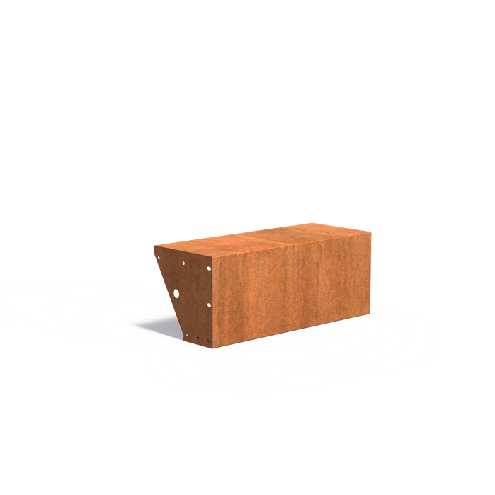 Stützwand aus Cortenstahl mit Sitzkante - Gerade