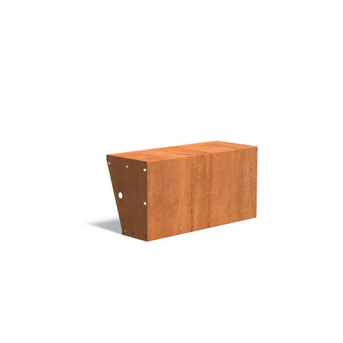 Stützwand mit Sitzrand - Gerade | 100 × 40 x 50 cm | Cortenstahl