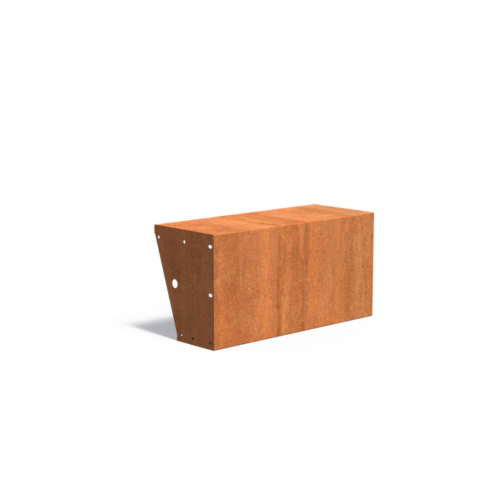 Stützwand aus Cortenstahl mit Sitzkante - Gerade | 100 × 40 x 50 cm