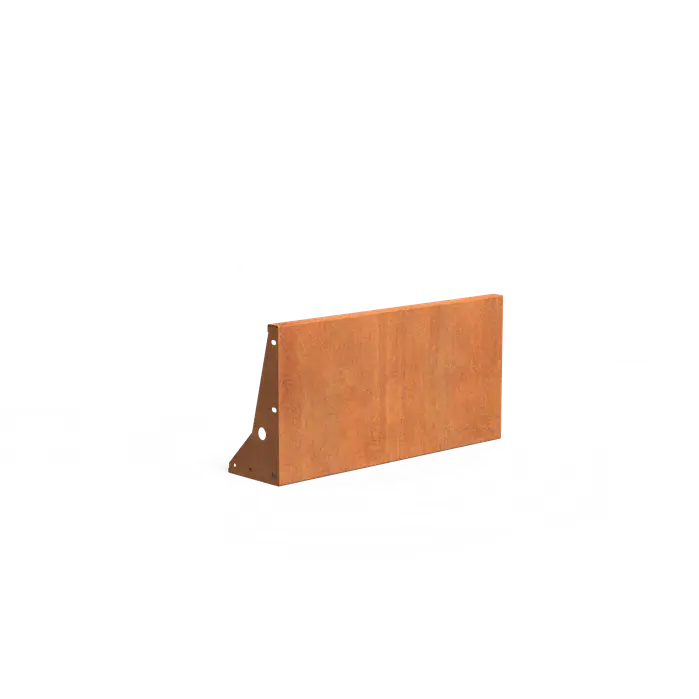 Cortenstaal keerwand - recht | 100 x 25 x 50 cm