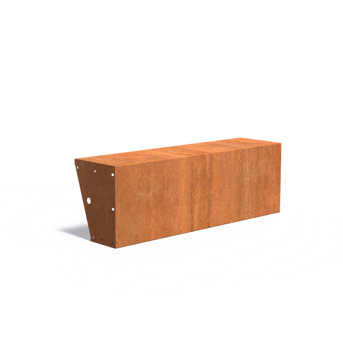 Cortenstalen keerwand 150 x 40 x 50 cm – recht, brede zitrand
