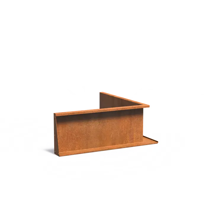 Stützwand – Innenecke | 100 x 100 x 40 cm | Cortenstahl 