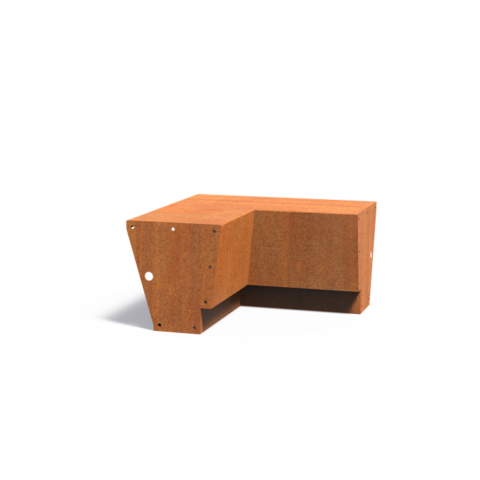 REVERT Cortenstahl Stützwand – Innenecke | 50 × 50 × 50 cm