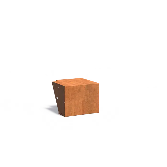 Cortenstaal keerwand zitrand - buitenhoek | 50 x 50 x 40 cm